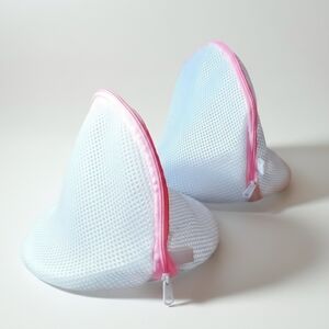 2 Washing Cones White Bras Delicates Bathing Suit Zipper Mesh Lingerie Laundry